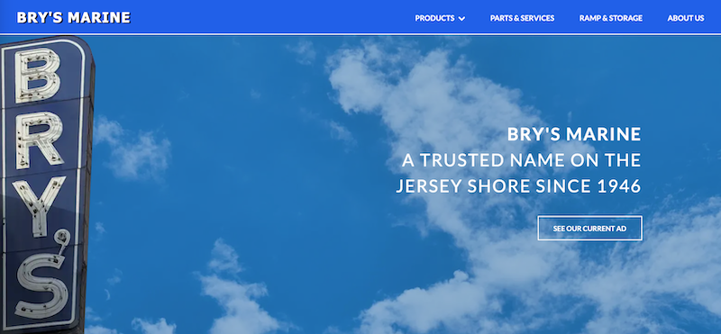 Bry's Marine website preview